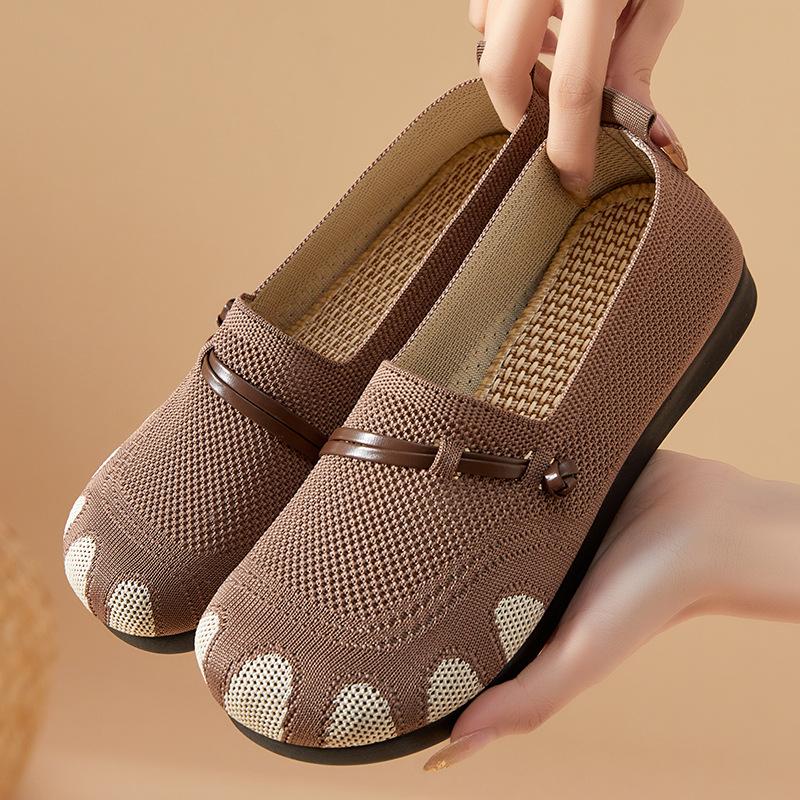 Shoes Women's shoes Versatile old Beijing cloth shoes Flat shoes Middle-aged and elderly mother shoes Casual shoes Flying woven breathable single sho