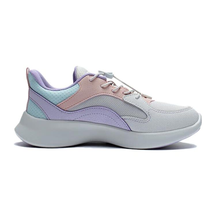 Li Ning Kids Lingyue 3.0 Non-Slip Wear-Resistant Casual Shoes Kids Casual Shoes White Blue Purple YKCT032-4