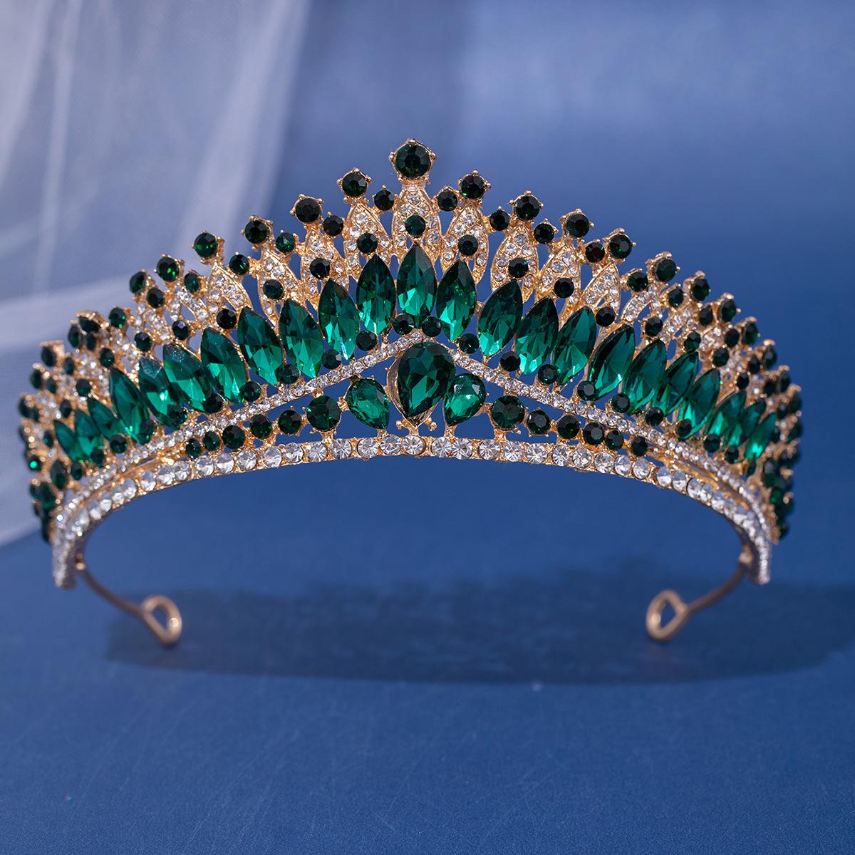 

Барочная свадебная корона для волос со стразами: Европейские и американские свадебные и вечерние аксессуары