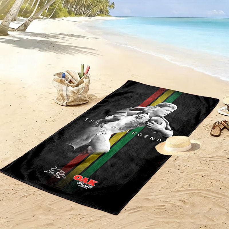 Penrith Panthers Charge Print Beach Towel, Large Soft Quick Dry Towel for Beach Camping Swimming