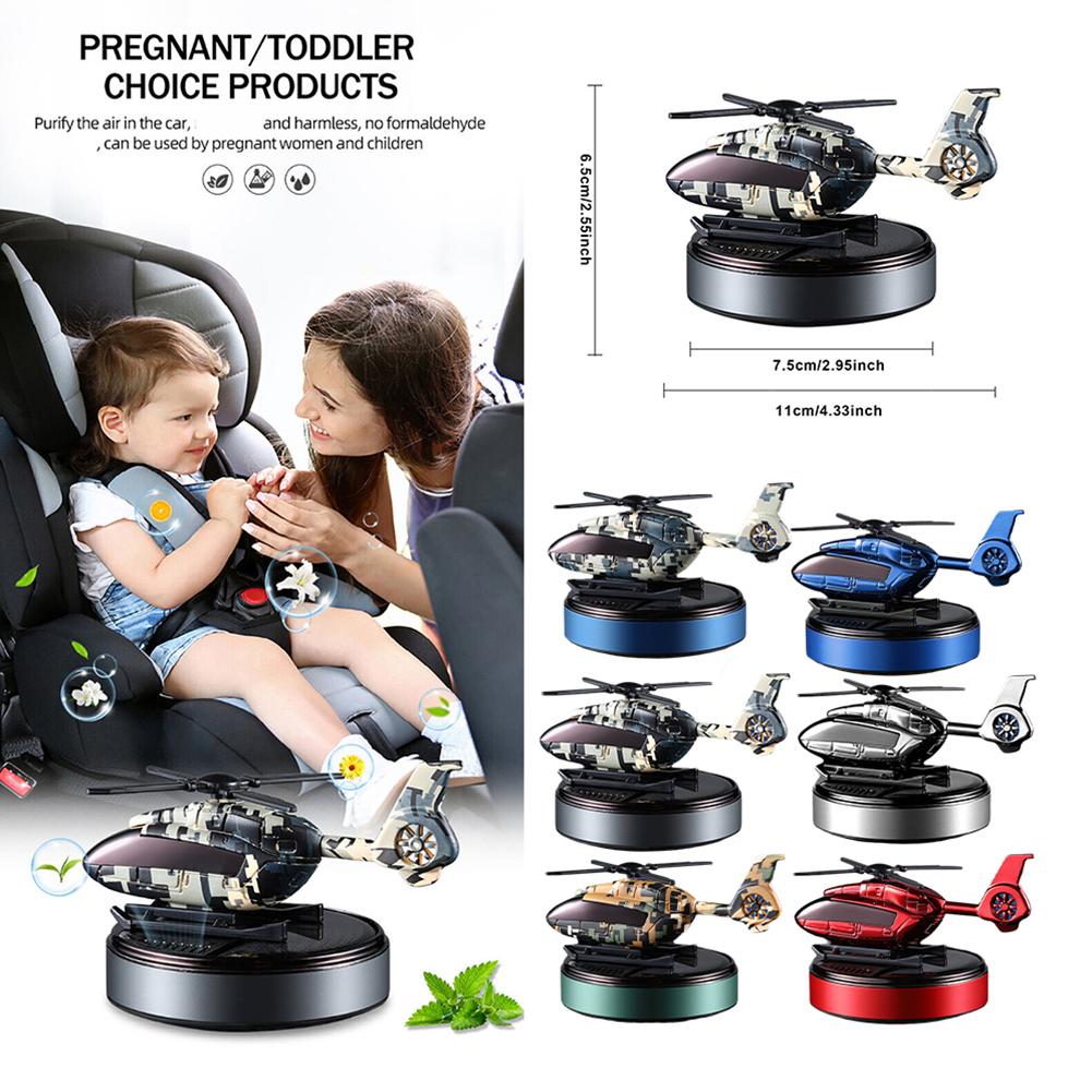 Car Solar Airplane Air Freshener Solar Helicopter Interior Accessories Trim Propeller Rotary Perfume Diffuser Deodorant