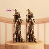 S-1Pc Retro Beautiful Wizard Characters Figurines Brass Magic Small Statue Desktop Decoration Crafts Home Ornament