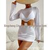 2025 European & American Bandage Bikini Set: Women's Three-Piece High-End Mesh Cover-Up Swimwear
