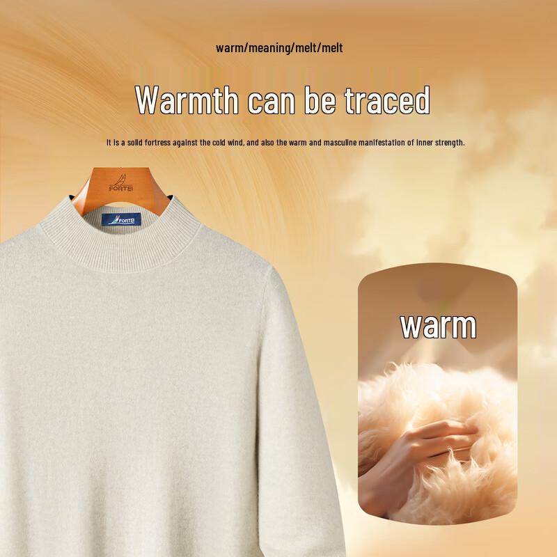 Futing Men's 100% Cashmere Crew Neck Sweater