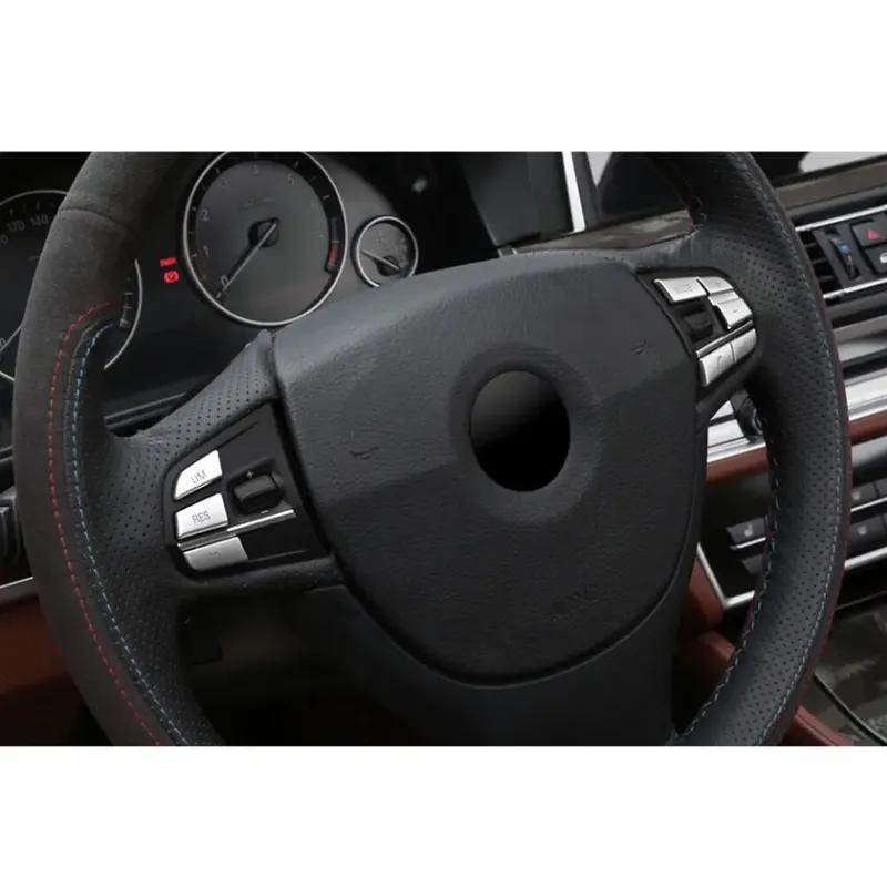 Chrome Silver Steering Wheel Button Cover Trim For BMW 5 6 7 Series GT F01 F02 F06 F07 F10 F12 X3 F25 X4 F26 X1 F48 X5 F15