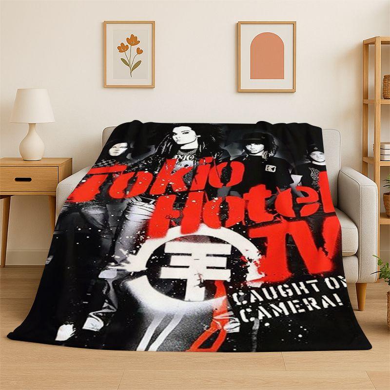 Rock Band Tokio Hotel Bill Kaulitz Coperta di Flanella Morbida Calda Coperta da Divano per Camera da Letto Soggiorno Letto Viaggio Campeggio Picnic