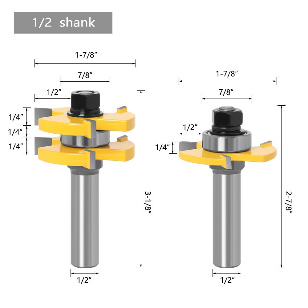 Special 2-piece Woodworking Milling Cutter Set, Puzzle Cutter Floor Cutter Woodworking Cutter 2-piece Set Mortise Cutter