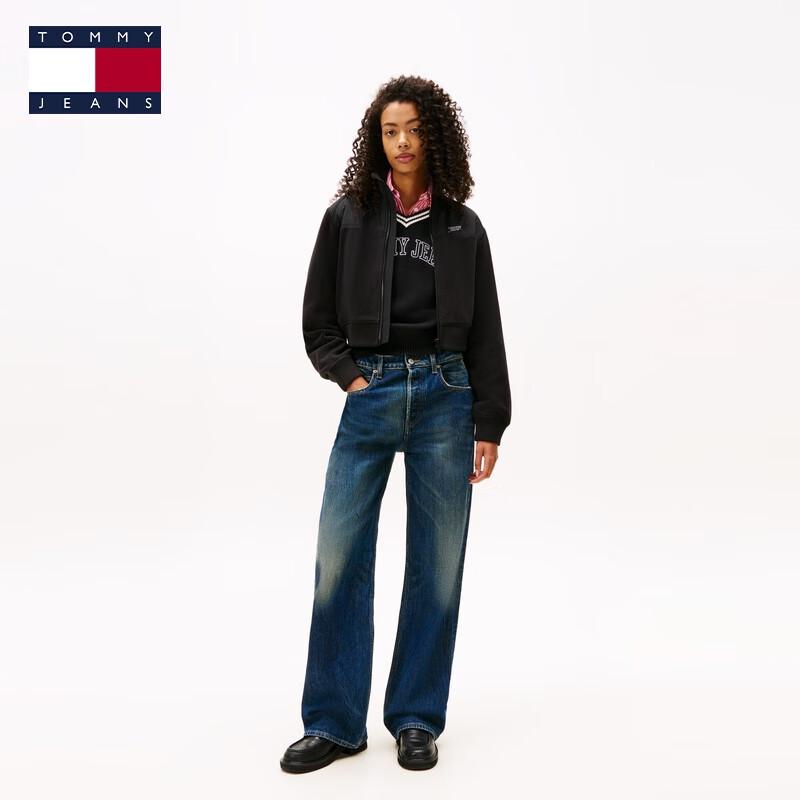 TOMMY JEANS Women's 2025 F/W Fleece Patchwork Zip Cardigan