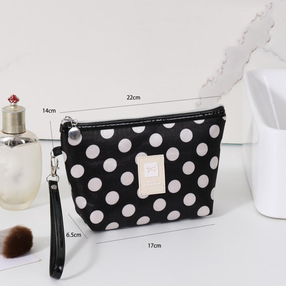 

Fashion French Polka Dot Makeup Bag Ultralight Foldable Cosmetic Bag Portable Large Capacity Toiletry Bag