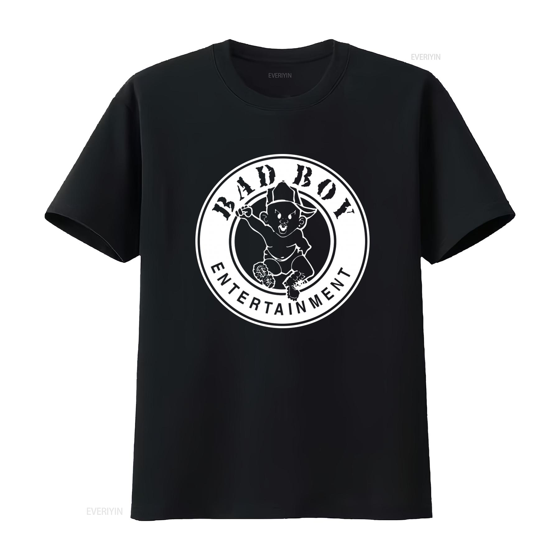 

Bad Boy Entertainment Logo T Shirt Bold Black and White Design for Trendy Streetwear vintage Washed Breathable Soft 4XL