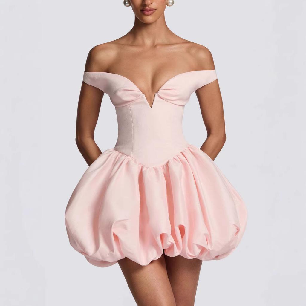 Mode Knospe rückenfrei Hof Abendkleid Kleid Französischer Sommer Damen Elegant Schlauchoberteil Schlitz