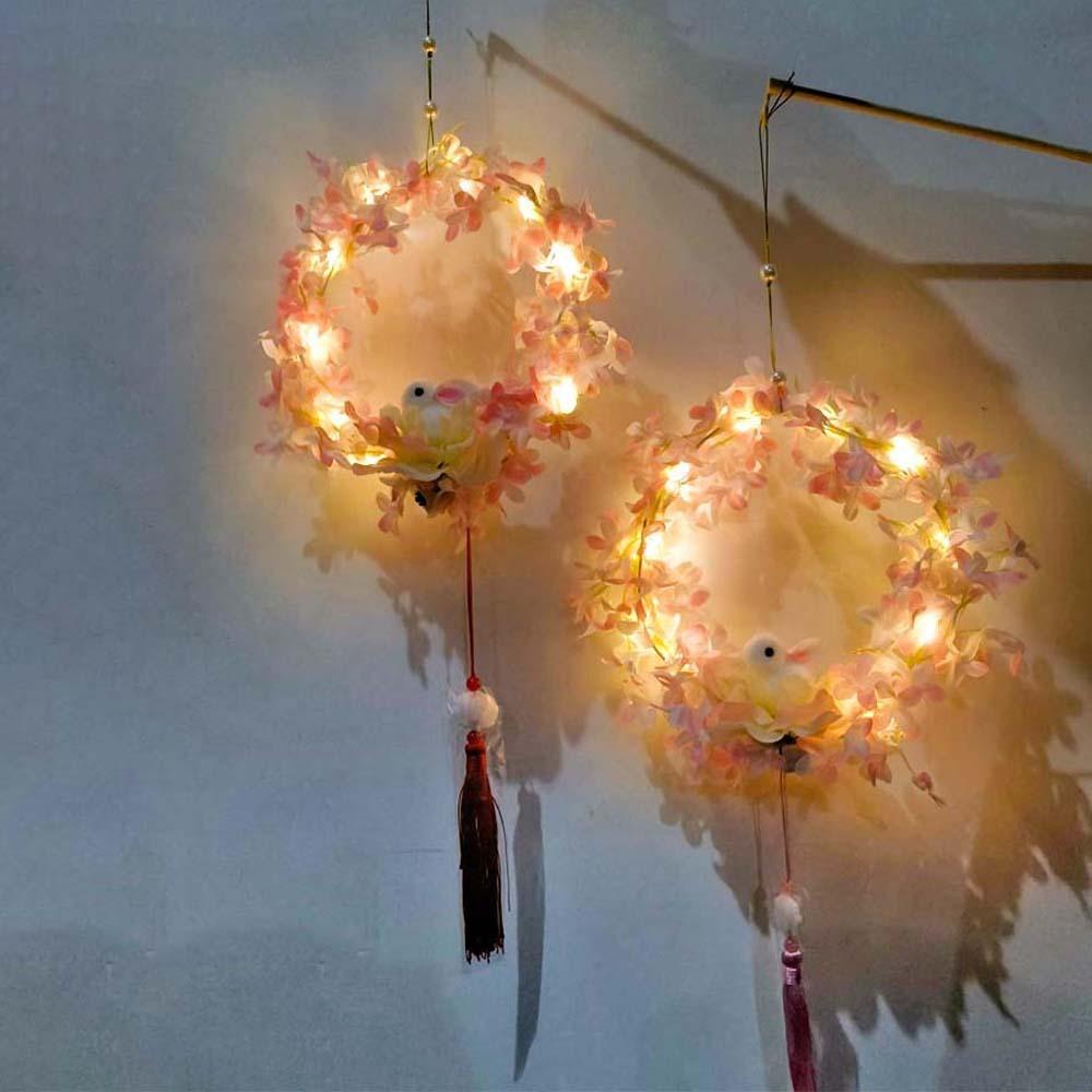 Handheld Children's Rabbit Lantern Handmade Feather Bunny Lamp Kindergarten