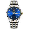 Montre Homme en Acier Inoxydable Business Double Calendrier Étanche Montre Homme Montre Or Tyran Local