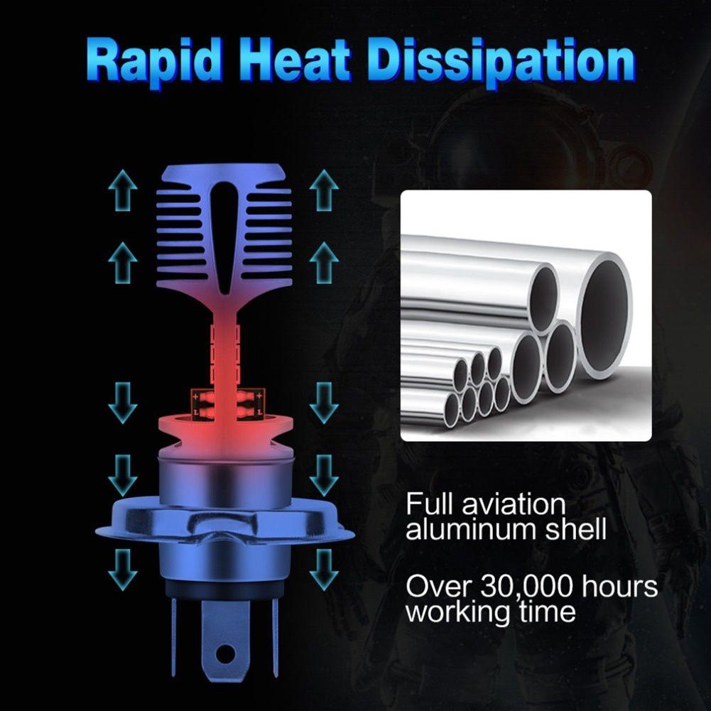 Safety First Motorcycle Headlight Bulb Vibration Resistant P15D H4 LED Light
