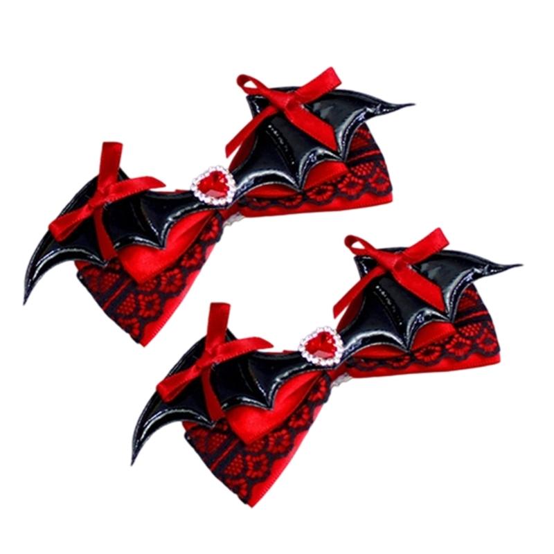Netopýří mašle do vlasů, sponky do vlasů s mašlemi, aligátory, sponka, gotické netopýří křídla, vlasové doplňky pro cosplay párty