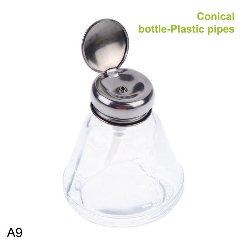 Empty Glass Nail Polish Remover Dispenser Refillable Press Pump Bottle Makeup Manicure Accessories