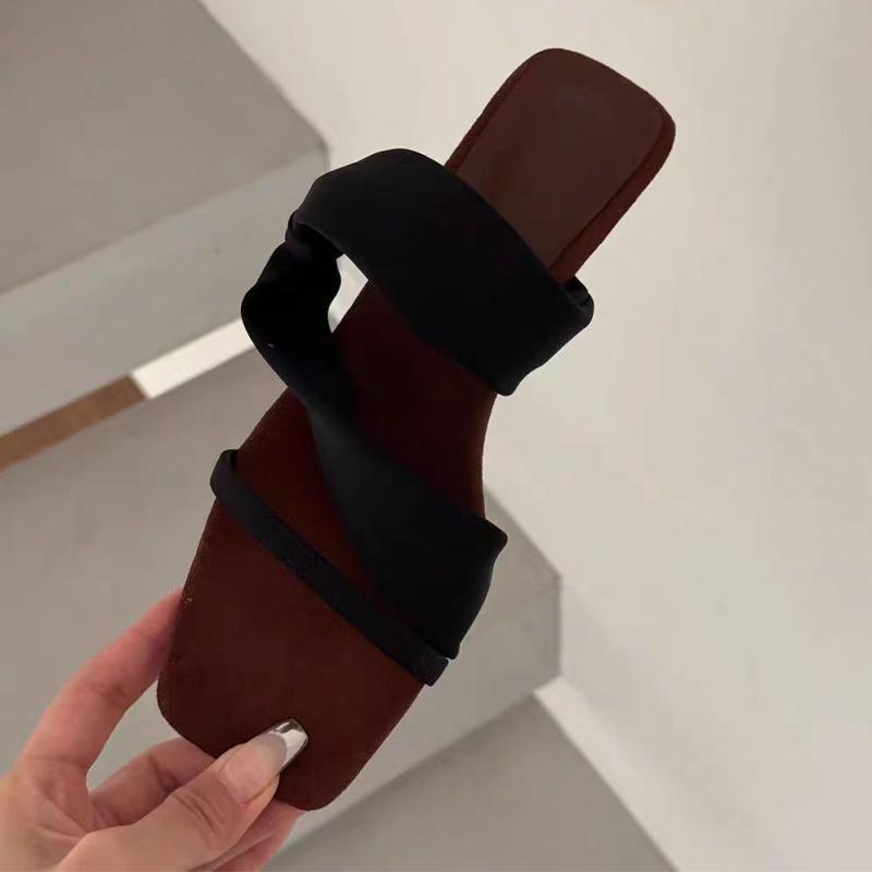 Women Slippers Mid Heels Designer Shoes New Woman Sandals Summer 2025 Dress Casual Pumps Luxury Sexy Sandalias De Mujer