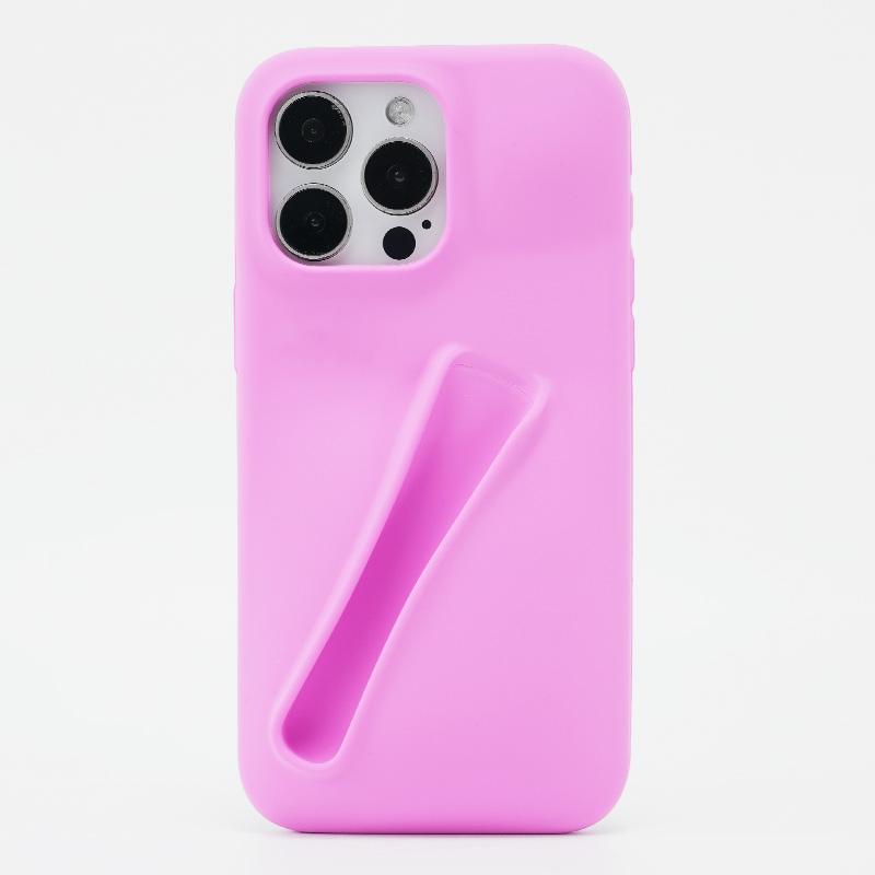 JOYPORODO S055 Luxury Liquid Silicone Lip Gloss Girl Phone Case for iPhone 16 15 14 Pro Max Android Mobile Cover Coque Telephone For iPhone 16 светло-фиолетовый