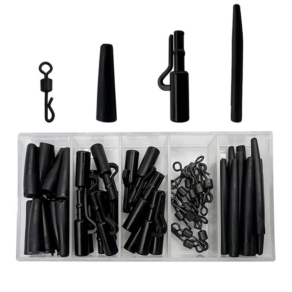 60Pcs Carp Fishing Tackle Box Carp Clip Fishing Tackle Tool Anti Tangles Sleeve Stopper Tail Carp Terminals Tackle Set