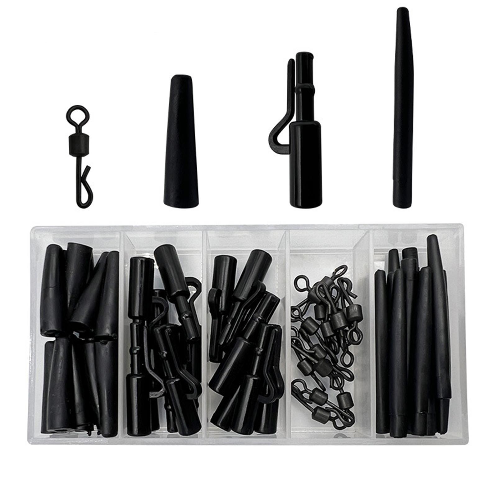 

60Pcs Carp Fishing Tackle in Box Fishing Accessories Kits Include Carp Lead Clip Anti Tangle Sleeves with Tackle Box
