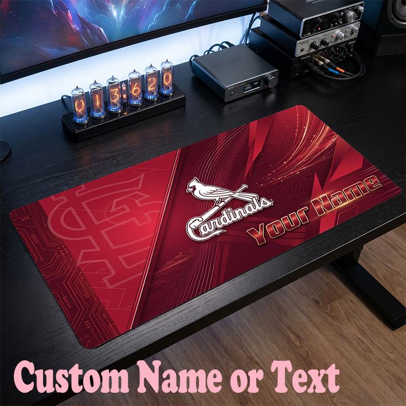 St. Louis Cardinals Customized Name Text Mouse Pad, Large Desk Mouse Mat Personalized Home Office Present