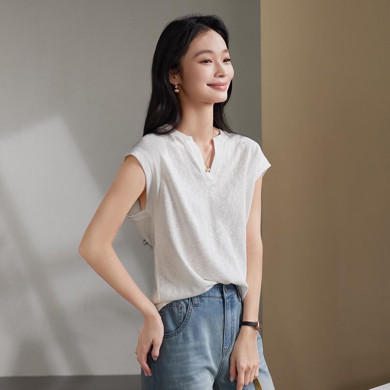 SOFSIL Women s Elegant V-Neck Flutter Sleeve T-Shirt XL