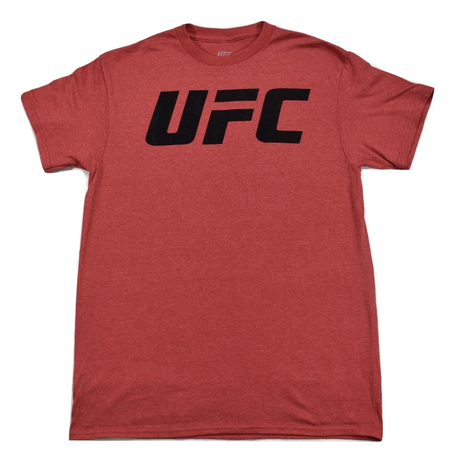 

Мужская футболка UFC с черным принтом на красном меланжевом фоне MMA Новая S, M, L, XL 3XL