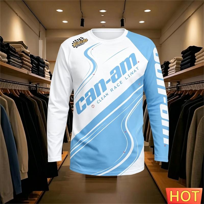 Motorcycle Racing Long Sleeve Round Neck T-shirt for Men and Women Fashion Can Am Team Long Sleeve T-shirt Sports Men's Clothing
