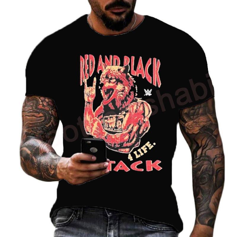 Summer Men's Printing Famous Wrestling Competition T-shirt Children's Street Round Neck Sports Large Top