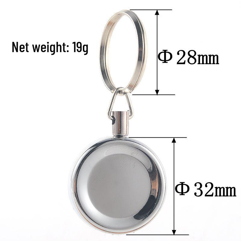 3.2cm All-Metal Keychain with Clip, Easy Pull Buckle, High-Rebound Steel Wire Rope, Anti-Lost & Anti-Theft