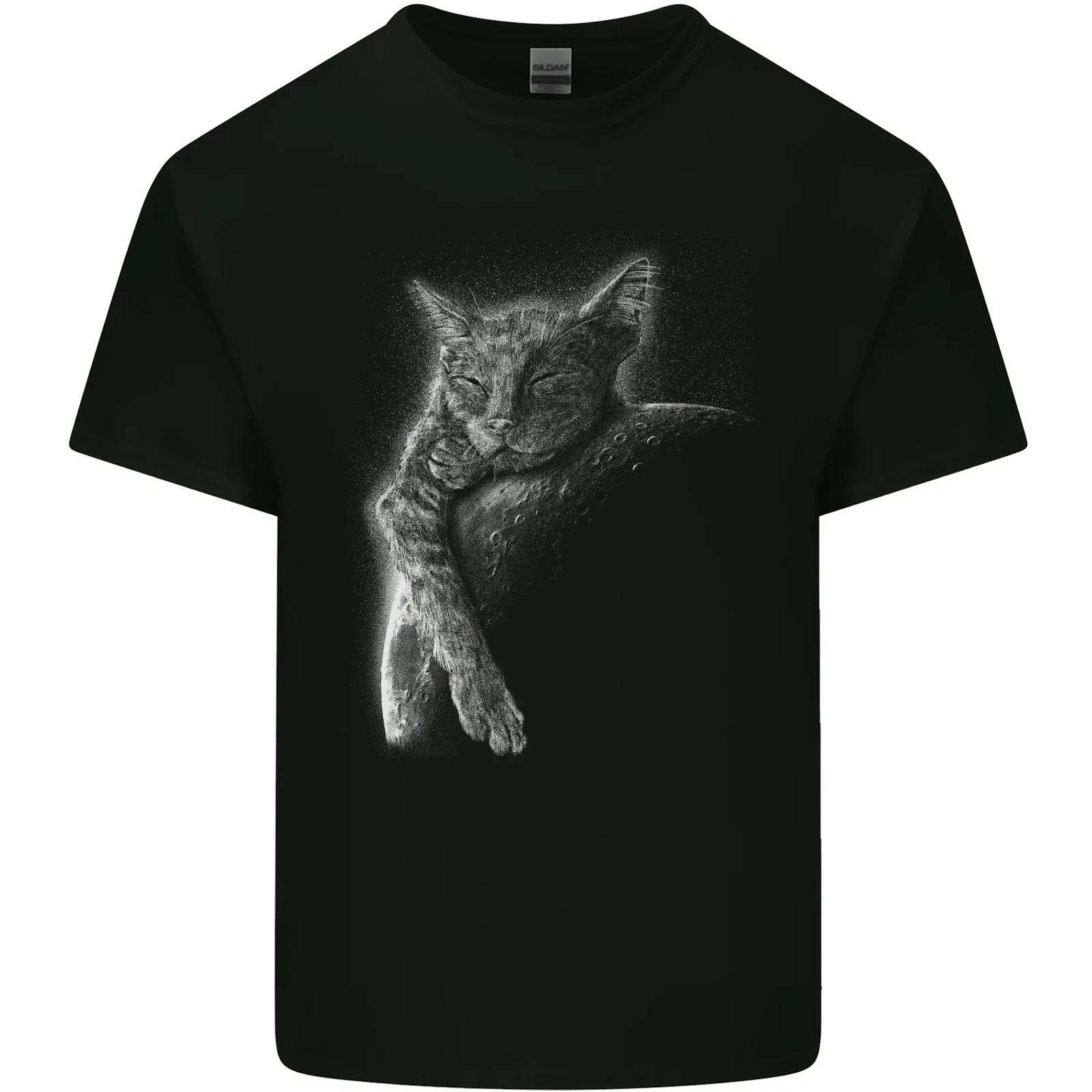 A Cat Sleeping on the Moon Kids T-Shirt Childrens L