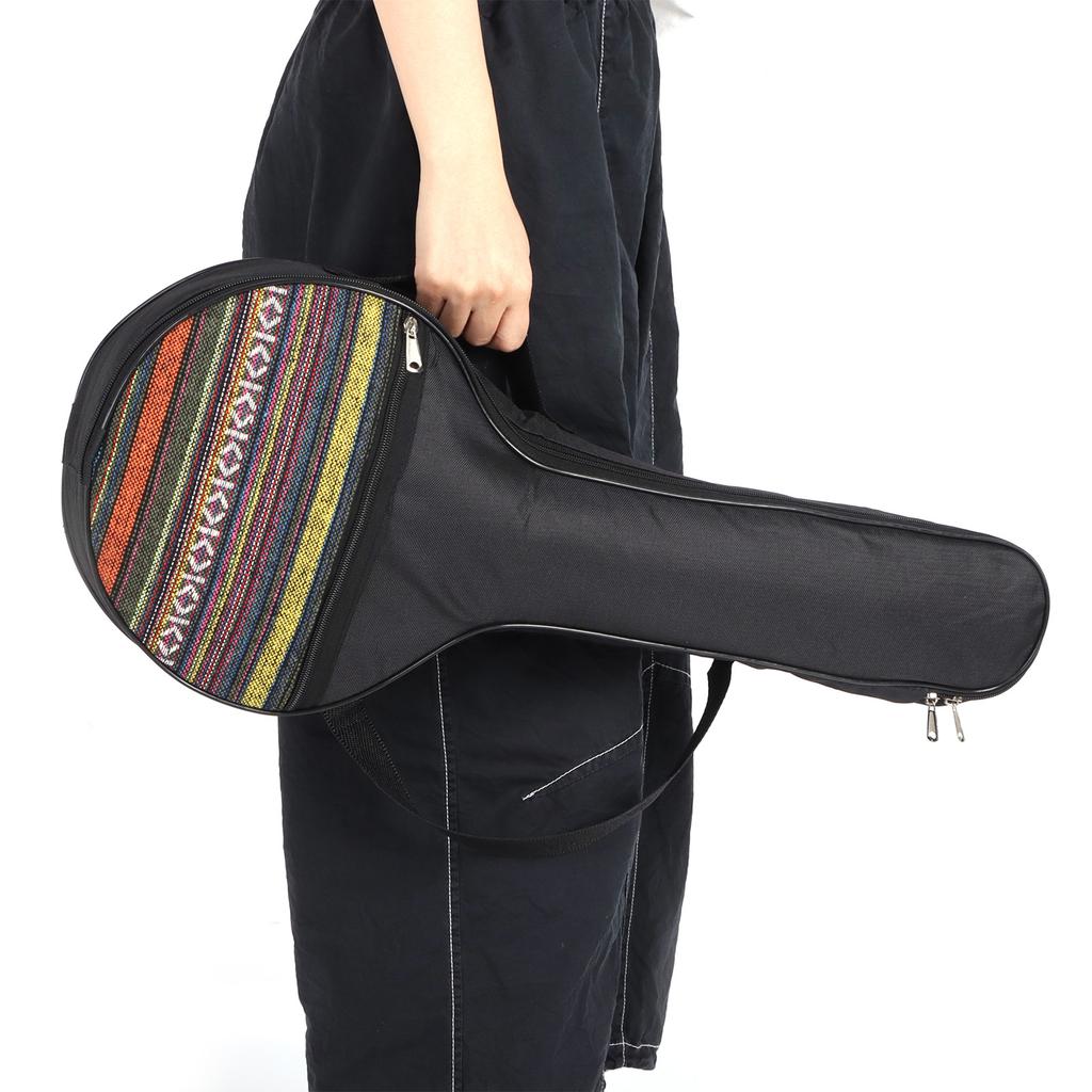 4 String Banjo Bag Gig Ethnic Style Cotton with Adjustable Straps Instrument Accessory