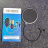 Dual-layer Pop Filter & Foam Windscreen for Condenser Mics – Noise Reduction & Detachable Mesh