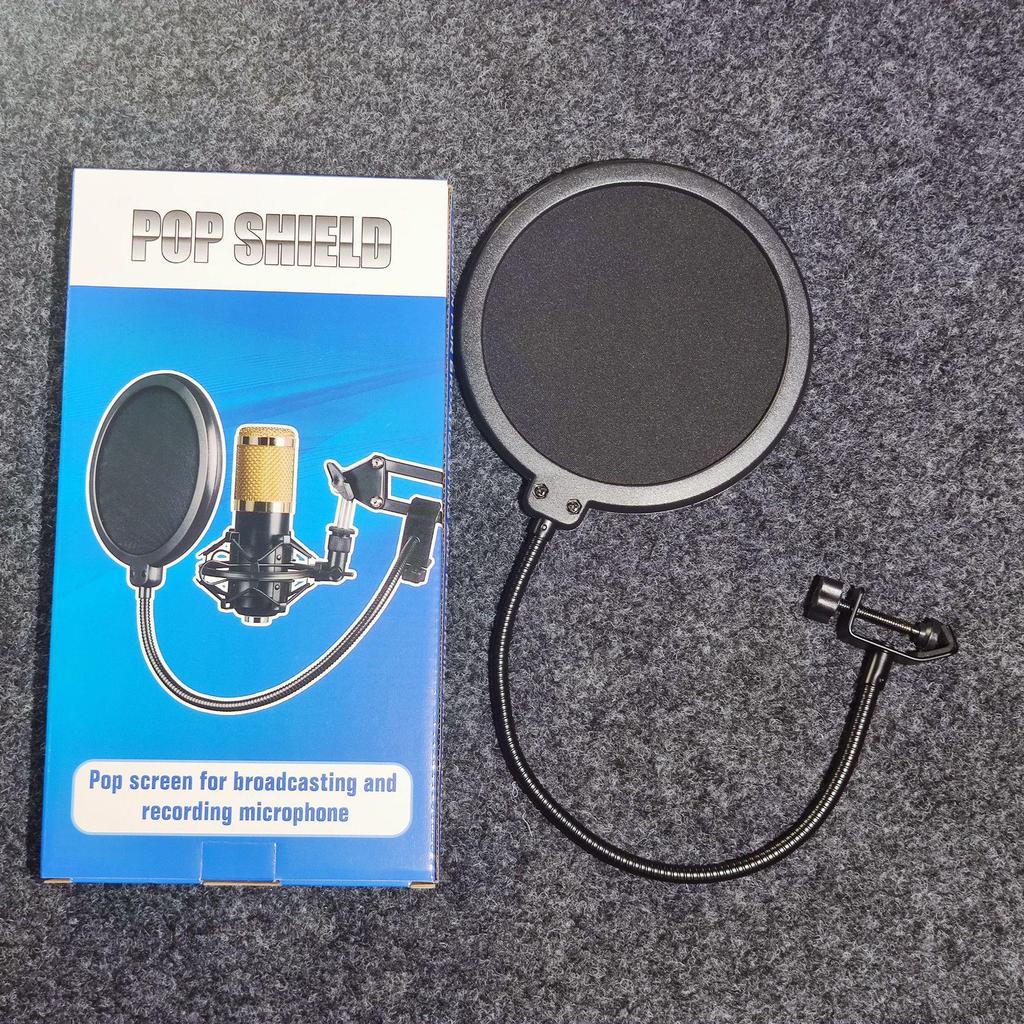 Dual-layer Pop Filter & Foam Windscreen for Condenser Mics – Noise Reduction & Detachable Mesh
