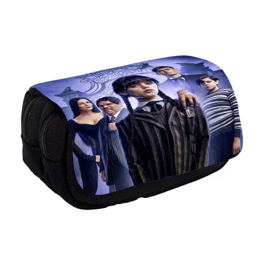 Wednesday Addams Pencil Bag Large Capacity Pen Bag for Home Office School