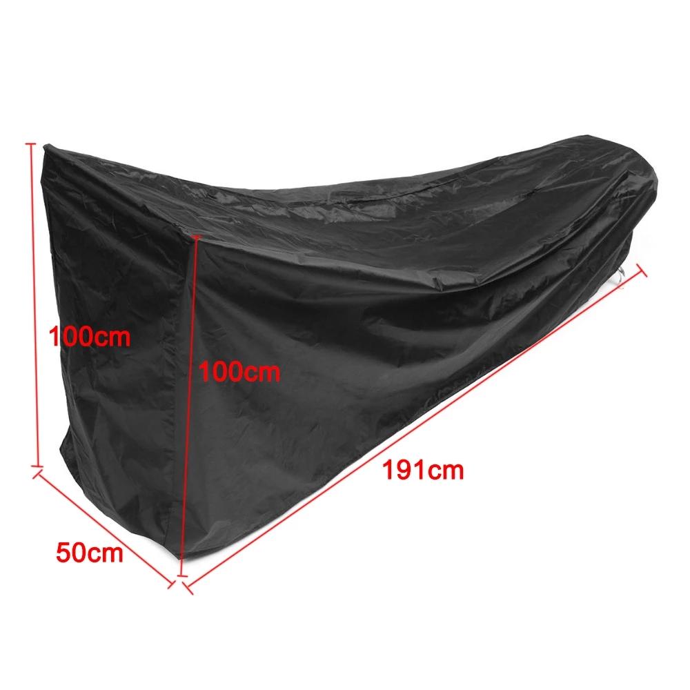 210D Outdoor Lawn Mower Cover Polyester Oxford Cloth Waterproof UV Protection Universal With Drawstring Black