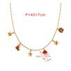 Women's Christmas Multi-Pendant Santa Claus & Reindeer Necklace - Titanium Steel