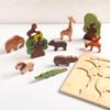 Children's Toy Animal Jigsaw Puzzle Hand Grab Panel Early Education Puzzle Block Matching Cognitive Wooden Jigsaw Puzzle Stack