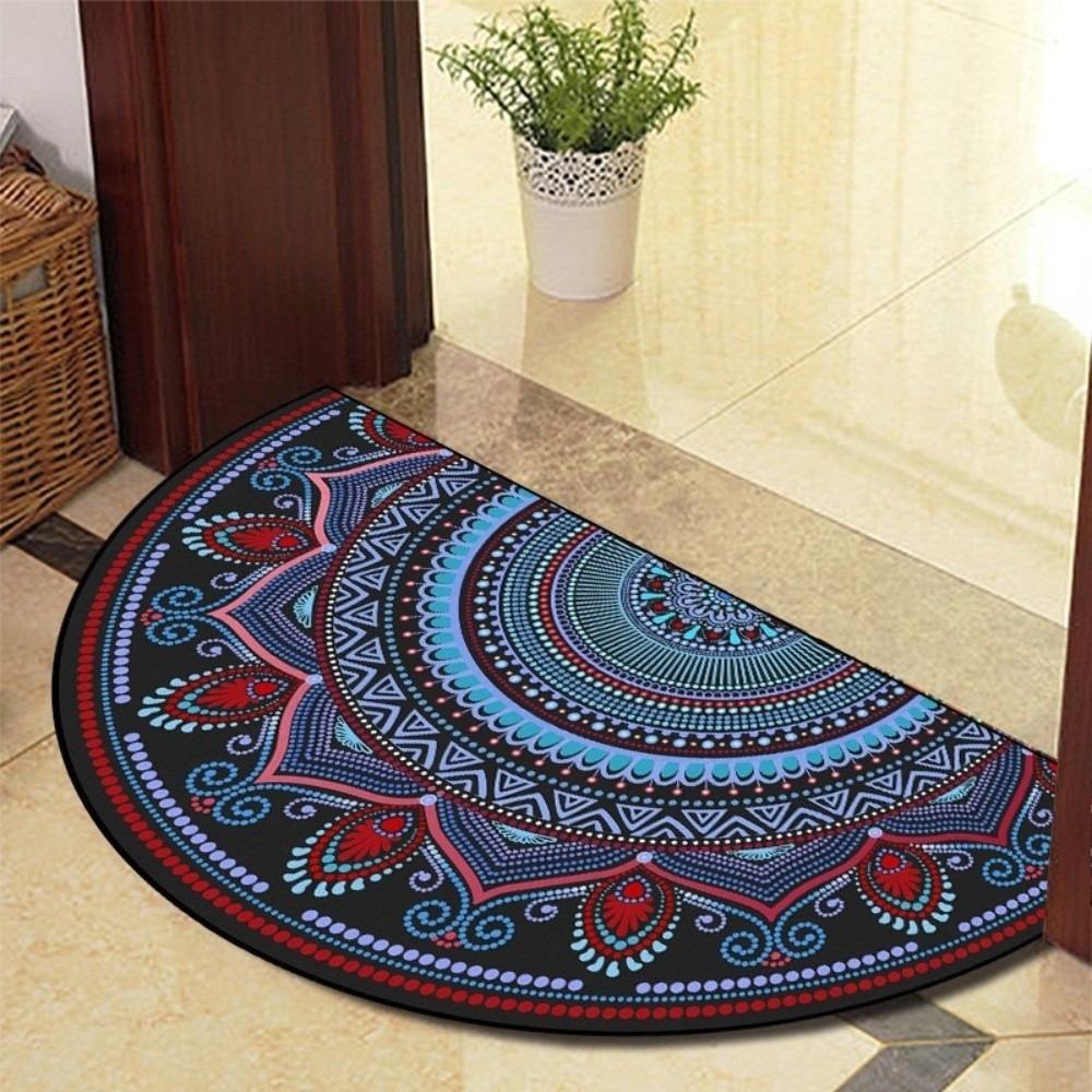 Bohemian Semi-Circular Carpet Anti-fouling Welcome Mat Durable Door Mat Bathroom Entrance