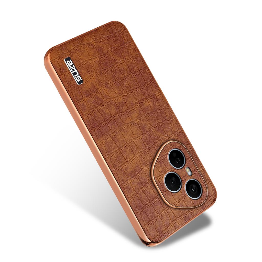AZNS For Honor 400 Pro 5G (Global) Case Electroplating Crocodile Texture PU+TPU Phone Cover