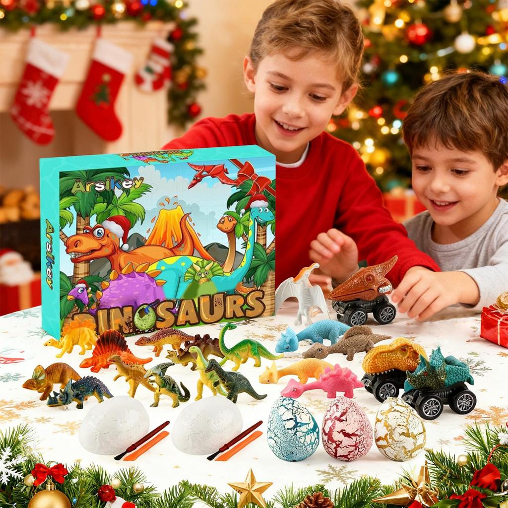 Christmas Countdown Calendar 24 Days Toy Advent Dinosaur Cars For Kids Christmas Play Collection Learning Party