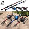 SOUGAYILANG Combo mulinello da pesca Canna da pesca telescopica da 1,8 m-2,4 m e mulinello da pesca con lancio 18 + 1BB per strumenti per la pesca alla carpa