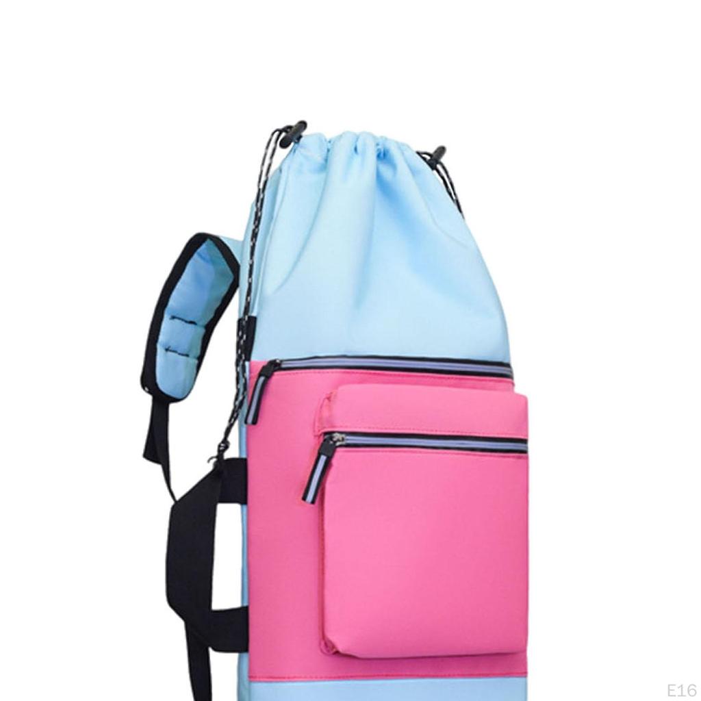 Skateboard Backpack Drawstring Closure Multifunctional Lightweight Longboard Carry Bag Organizer for