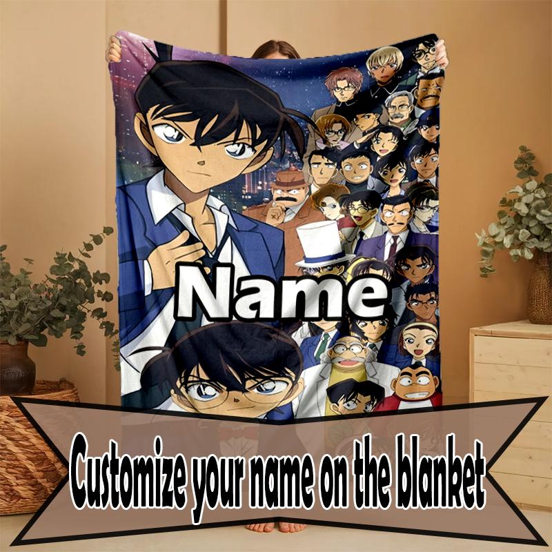 Custom Name Personalized Anime Print Blanket, Home Decor, Bedroom, Sofa, Camping, Couch, Gifts for Birthday Christmas