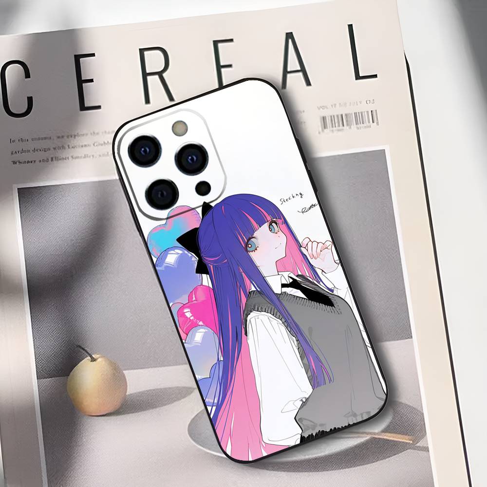 Panty And Stocking with Garterbelt Girl Phone Case For iPhone 17,16,15,14,13,12,11 Plus,Pro Max,XS,Soft Black Cover