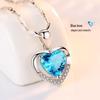 S925 Sterling Silver Ocean Heart Pendant Necklace with Rhinestones – Light Luxury Fashion for Women
