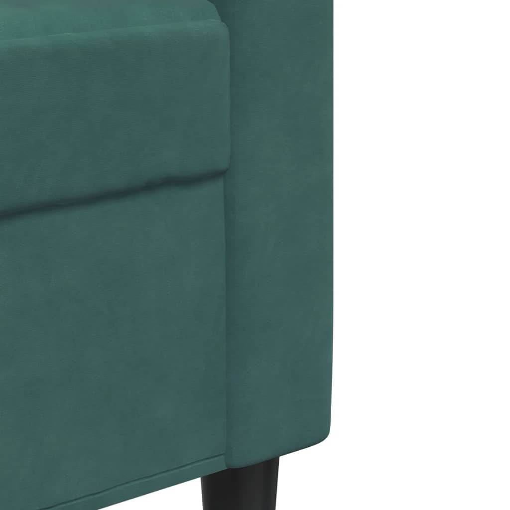 4 Piece Velvet Sofa Set with Cushions Dark Green