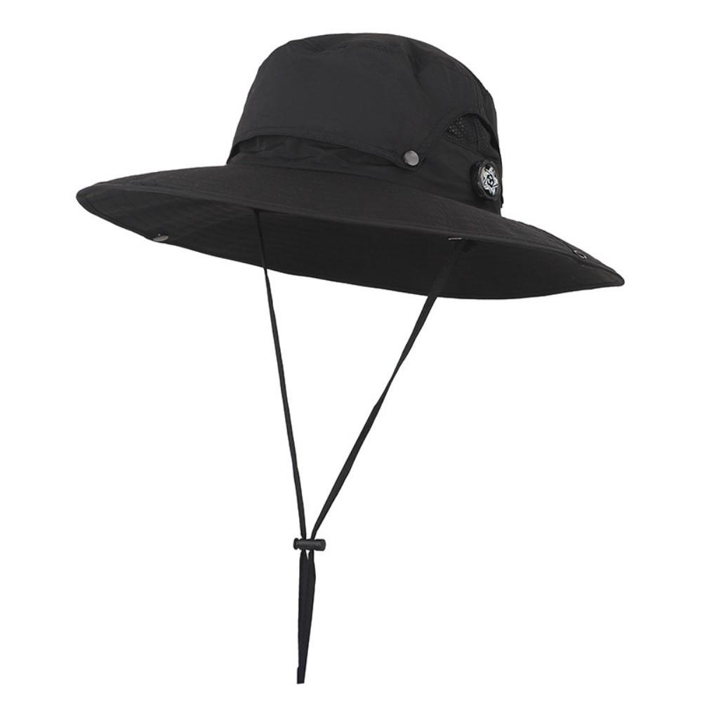 Anti-UV Mesh Bucket Hat Wide Brim Sun Hat Fashion Fisherman Hat Summer чёрный