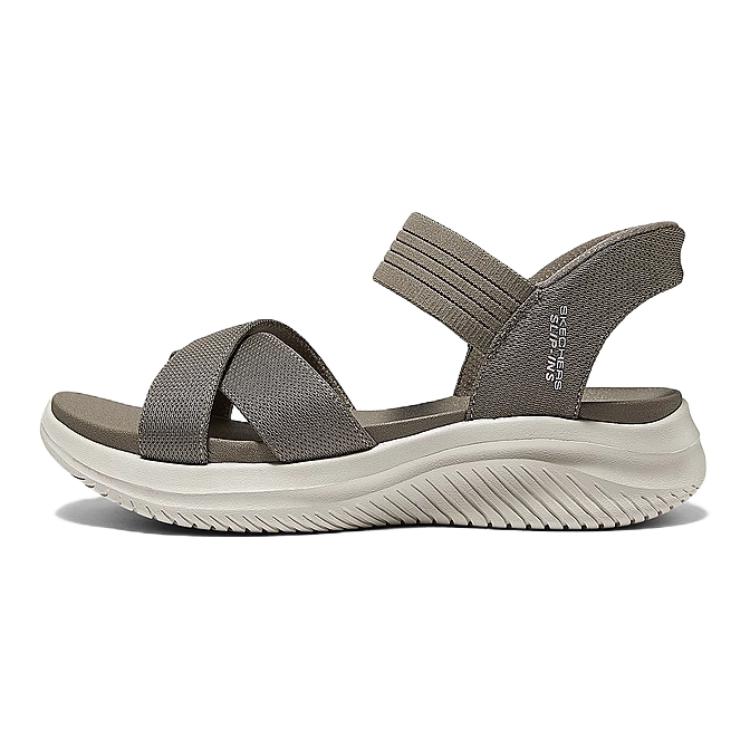 Skechers Cali Lightweight Soft Comfortable Kids Sandals Kids sandals Gray Brown 119975-DKTP 36