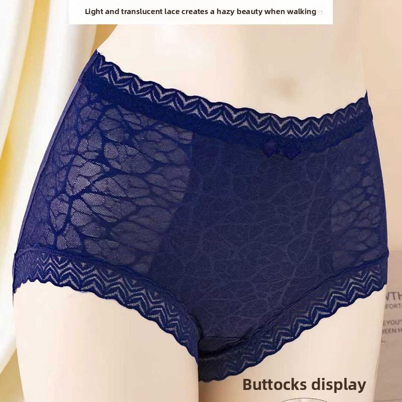 Big Size Ladies Summer New Sexy Lace Breathable No Mark High Waist Belly Triangle Briefs